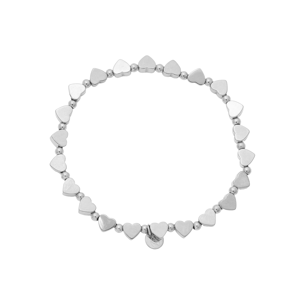 Stainless steel bracelet Elastic Heart Chain