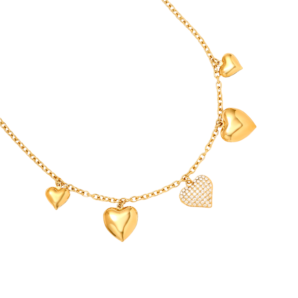 Stainless steel necklace 45cm Many Great Hearts