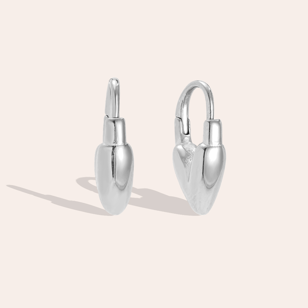 19mm Stainless Steel Earrings with a Heart