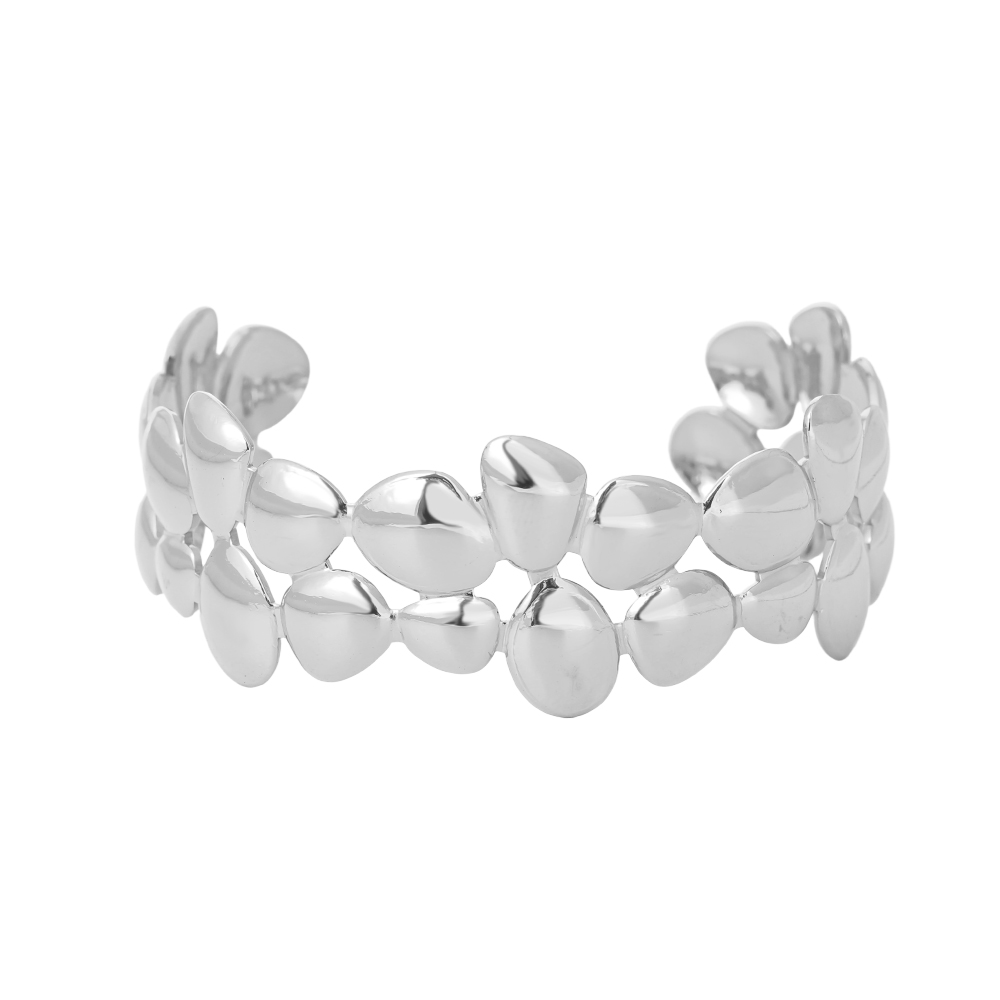 Stainless steel bangle Adjustable many irregular circles