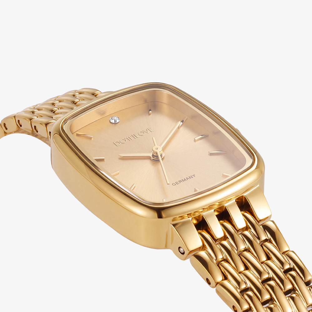 Stainless steel watch, rectangular