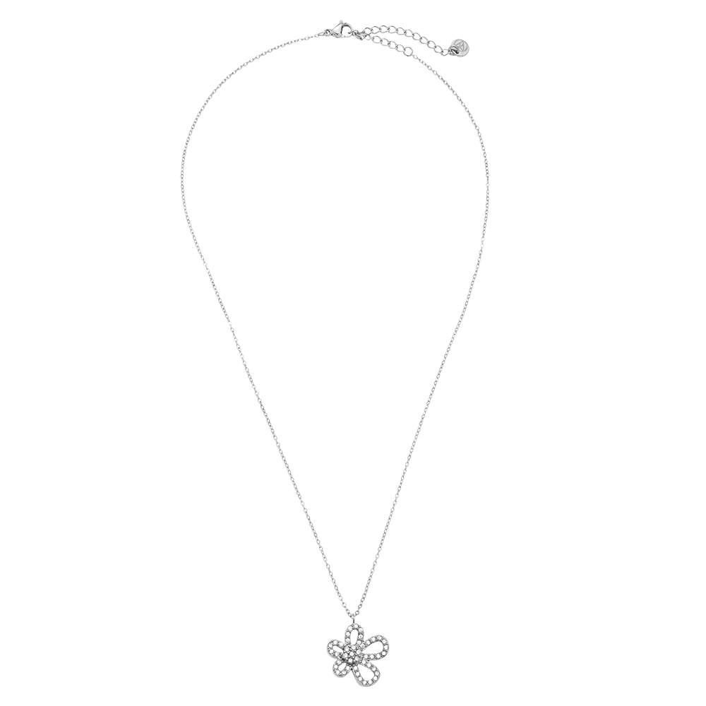 Stainless steel necklace 40cm Cool Diamond Flower