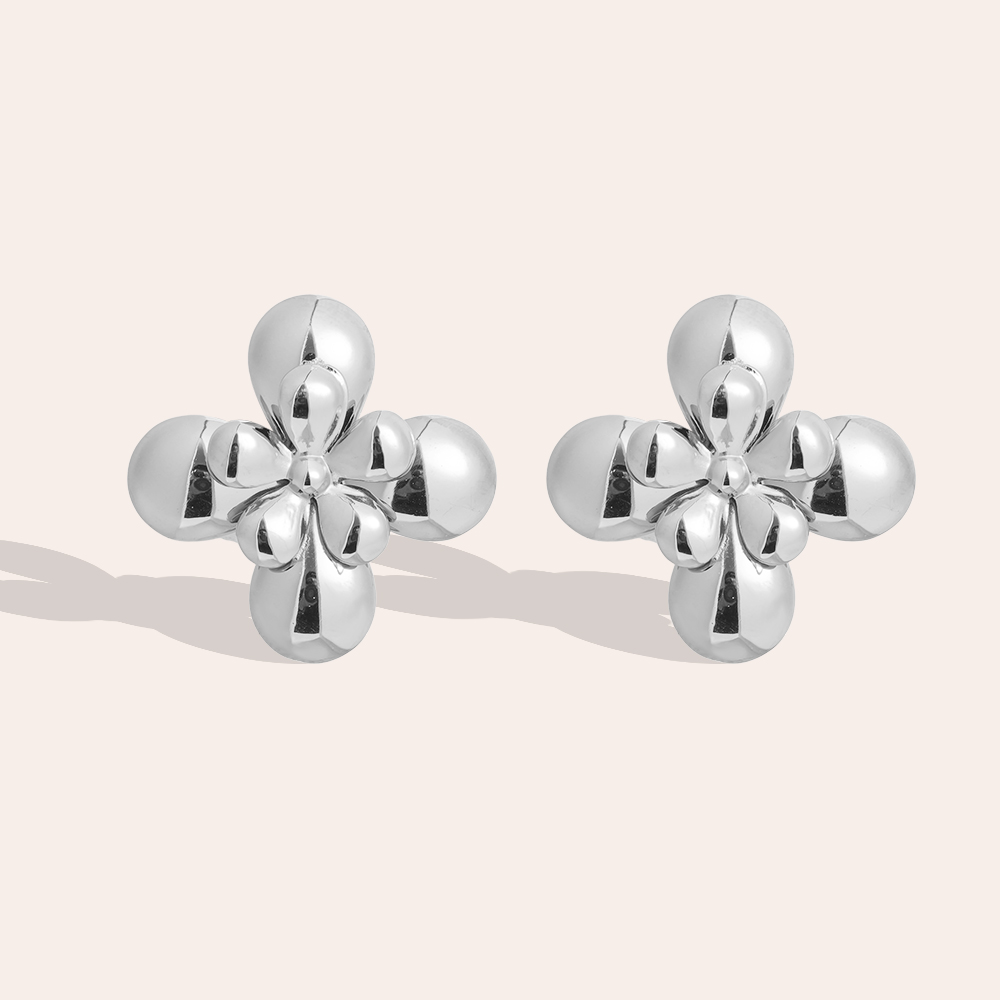 Stainless steel earrings 2.3cm Beautiful flower