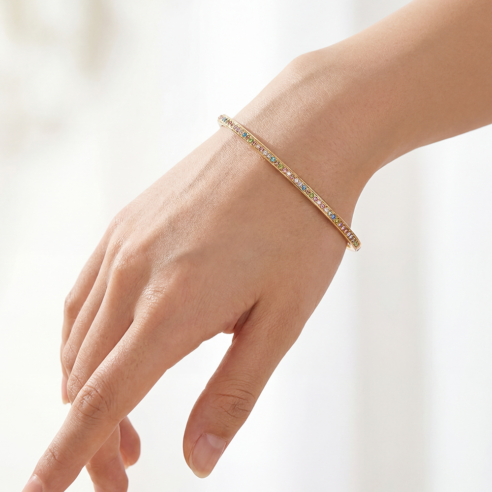 Stainless steel bangle 6.5cm Diameter Casual Diamond