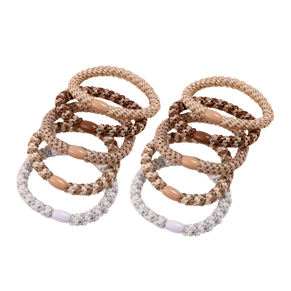 10 pcs. Brown mix rubber scrunchie set