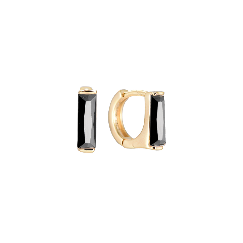 Gold-plated Extreme Long Cube earrings