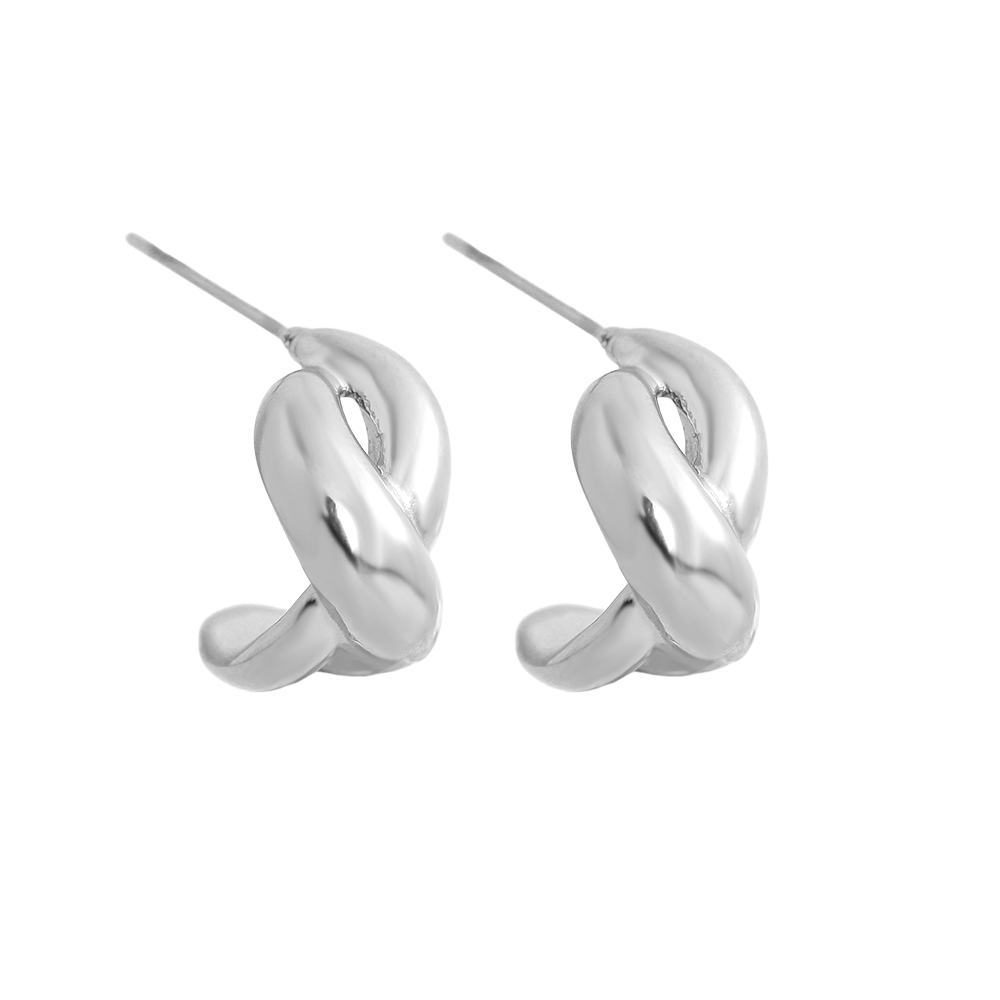 Stainless steel earrings 23mm knot