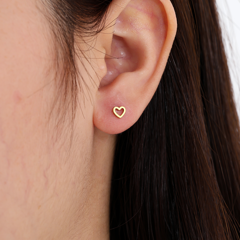 Stainless steel piercing 5mm mini hollow heart
