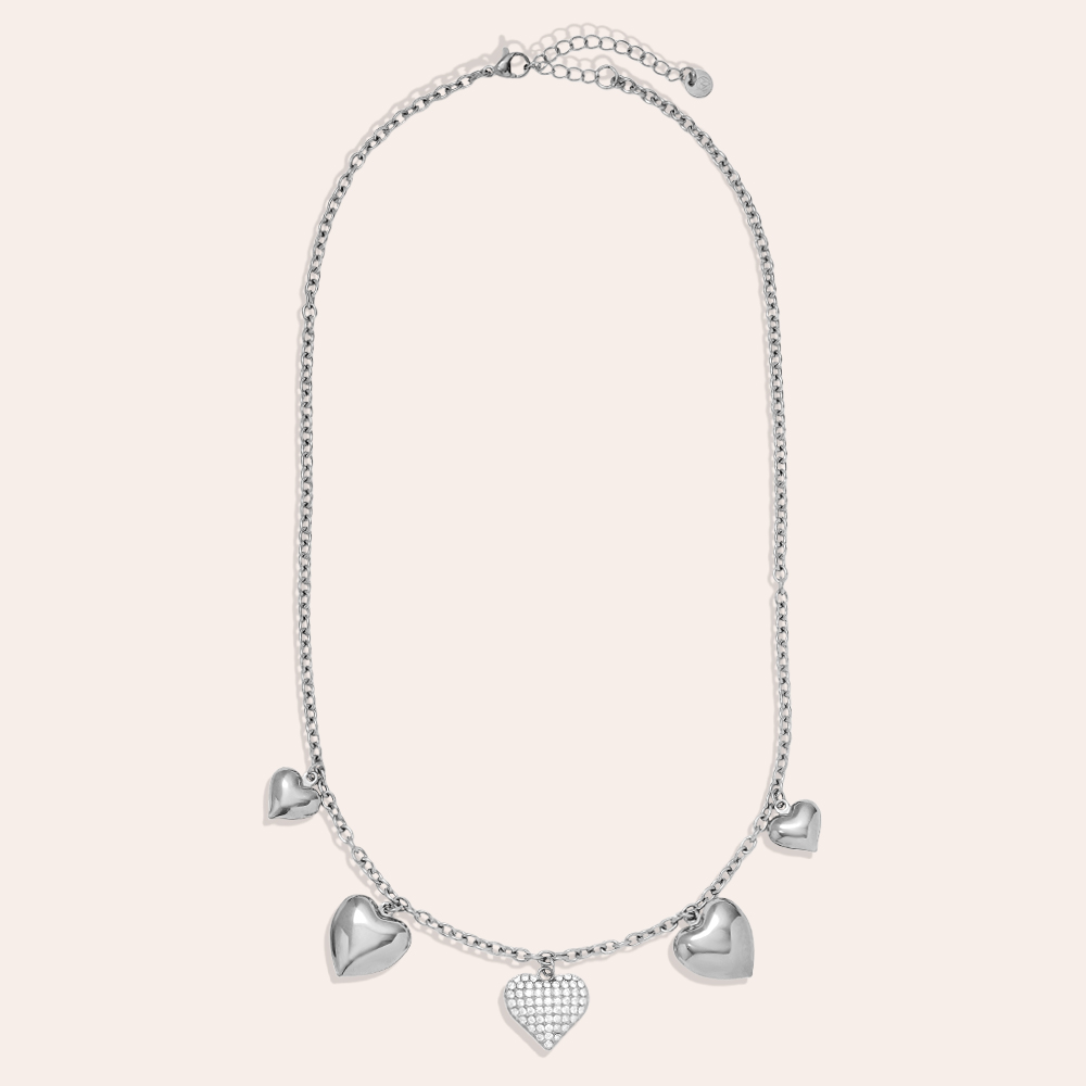 Stainless steel necklace 45cm Many Great Hearts