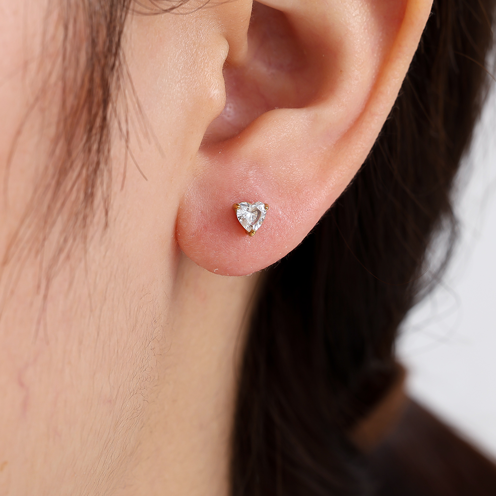 Stainless steel piercing 5mm Mini Diamond Heart