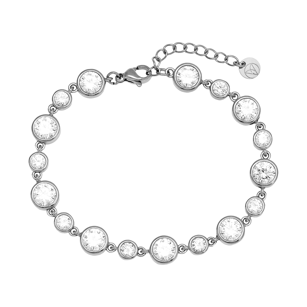 Stainless steel bracelet 16cm Fancy Round Diamond Chain