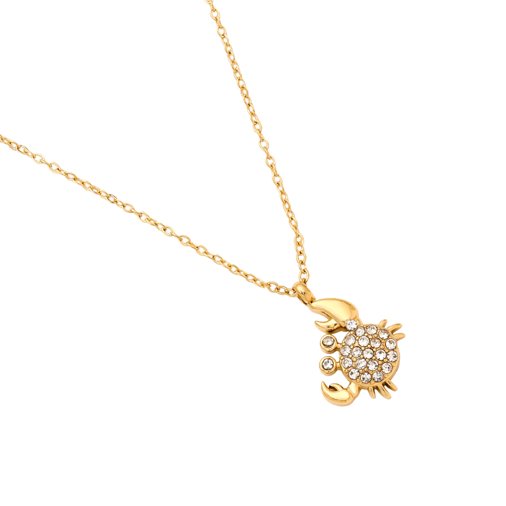 Stainless steel necklace 40cm Diamond Crab
