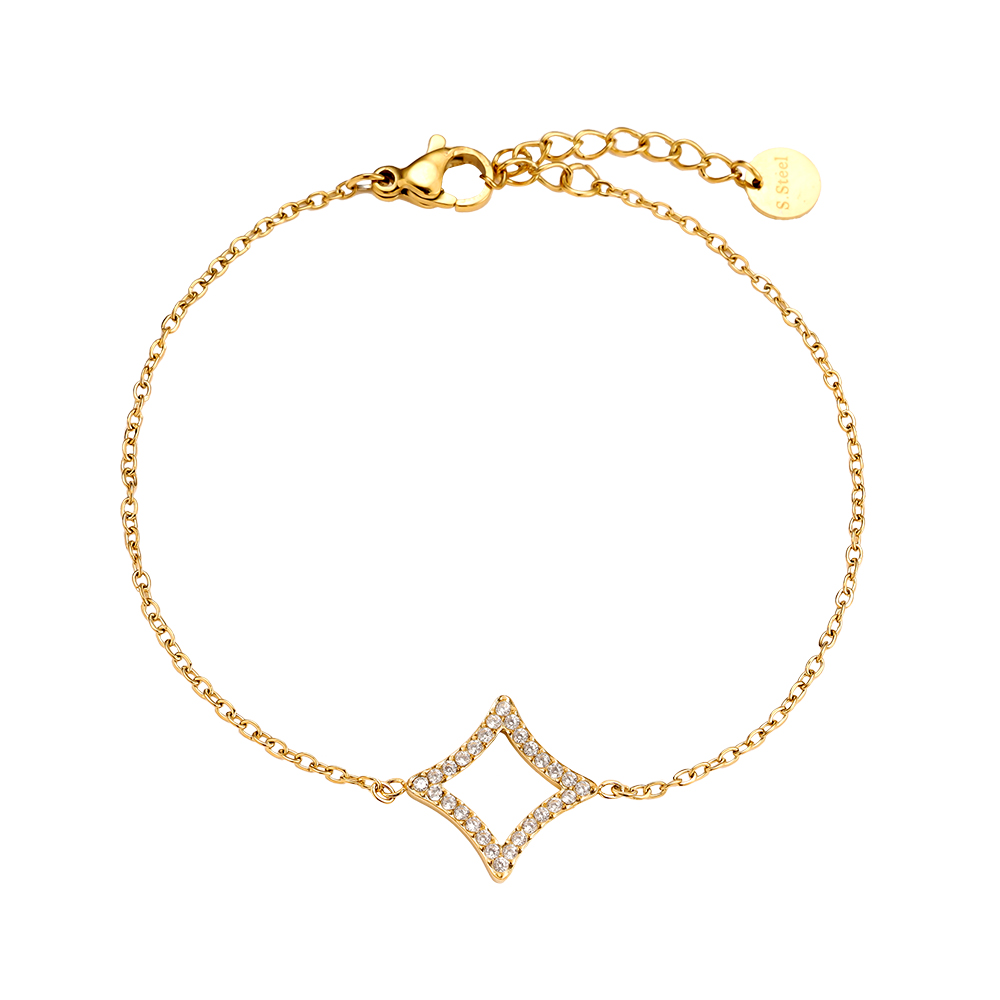 Stainless steel bracelet 17cm Diamond Rhombus