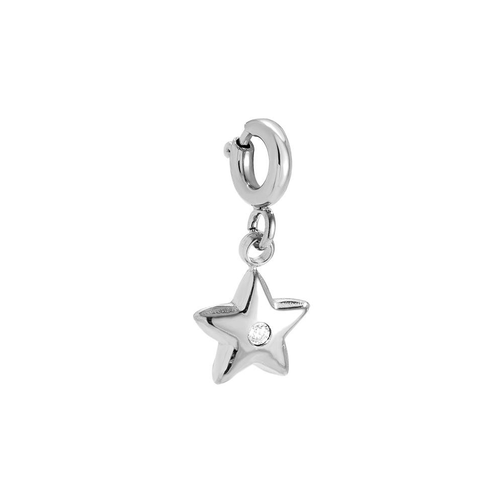 Stainless steel pendant 1cm Spring Clasp Star