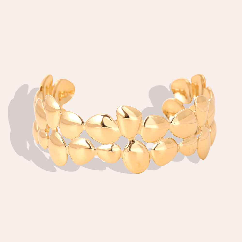 Stainless steel bangle Adjustable many irregular circles