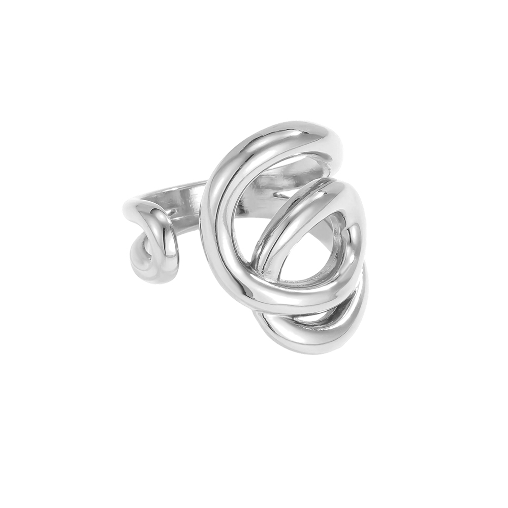 Stainless steel ring, adjustable, free-form