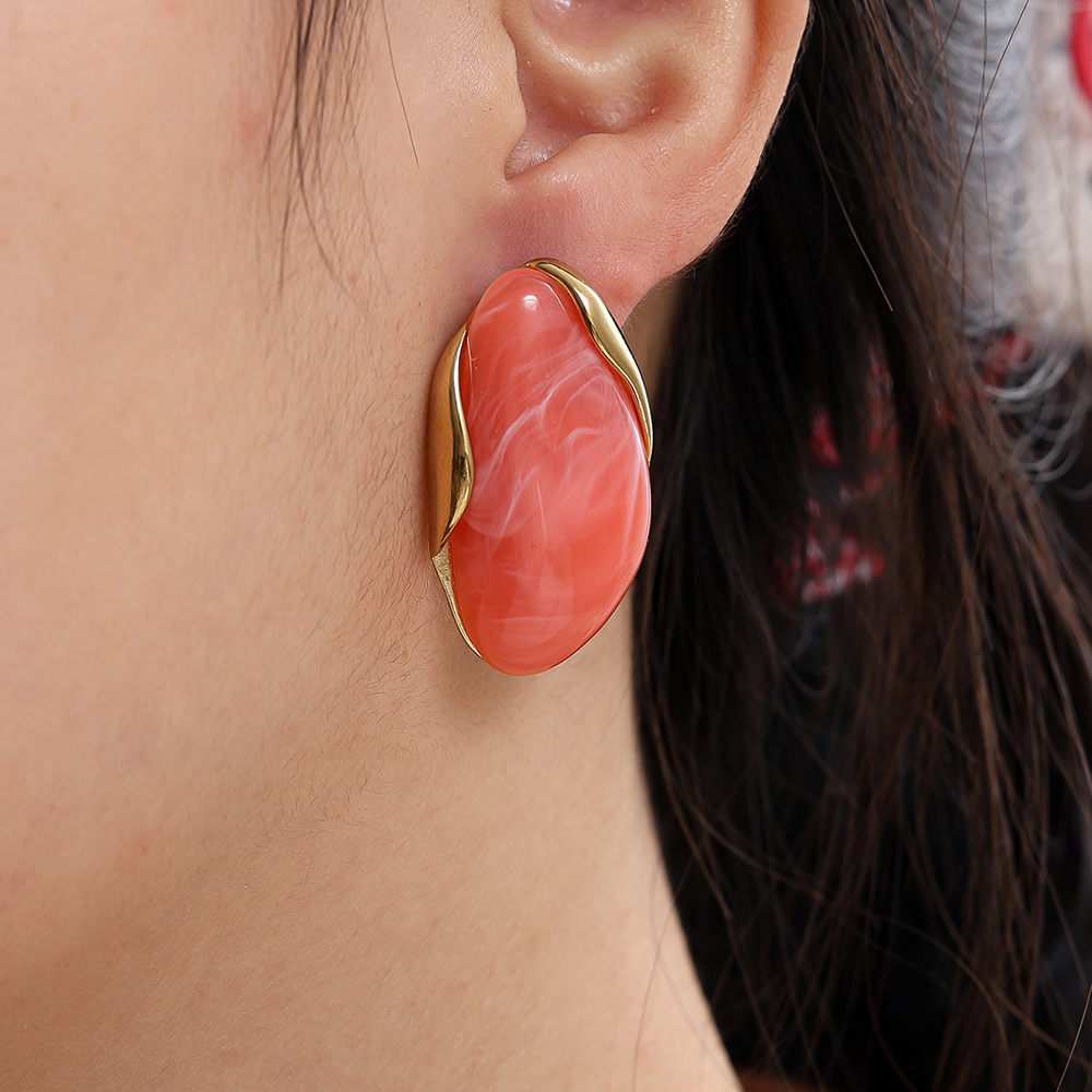 Stainless steel earrings 35mm Nice Resin