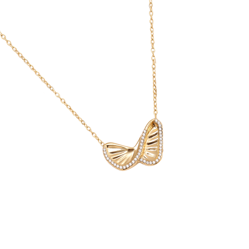 Stainless steel necklace 40cm Like Diamond Butterfly
