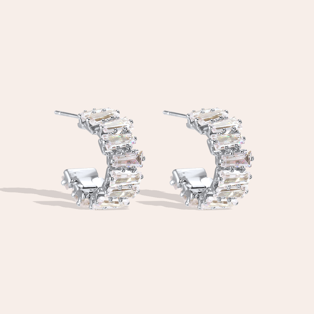 18mm gold-plated earrings with lots of sparkling cubic zirconia