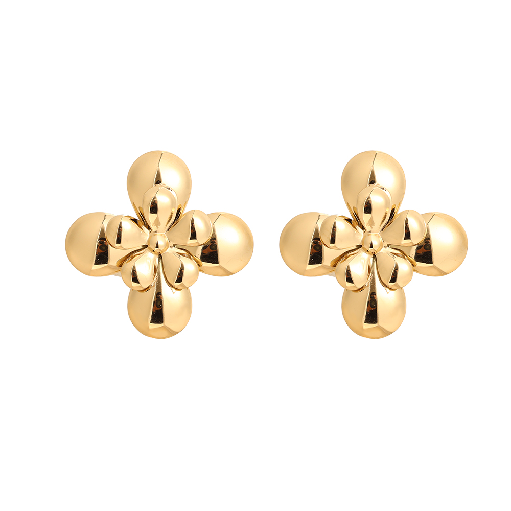 Stainless steel earrings 2.3cm Beautiful flower
