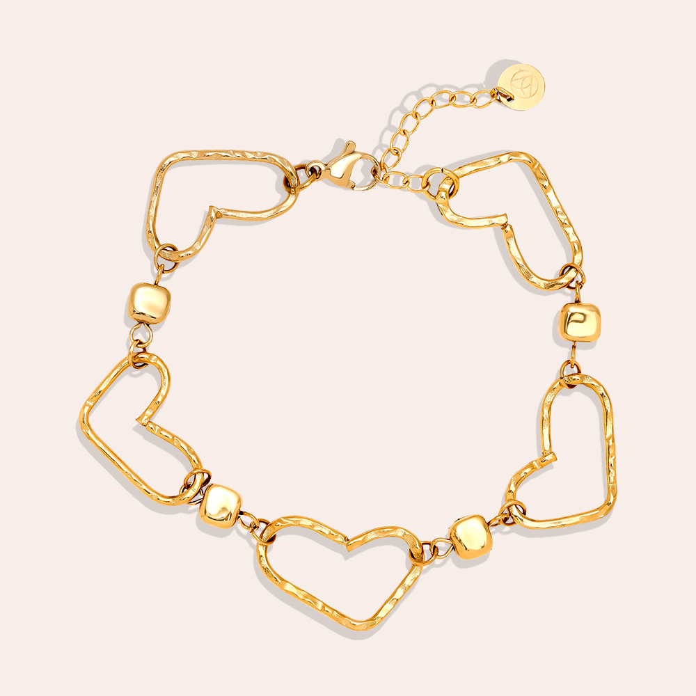 Stainless steel bracelet 17cm Cool Heart Chain