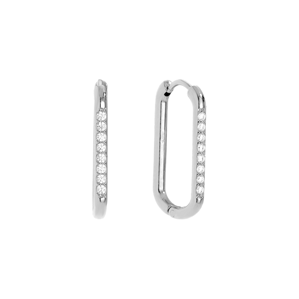 Stainless steel earrings 2cm Simple Diamond Hoop
