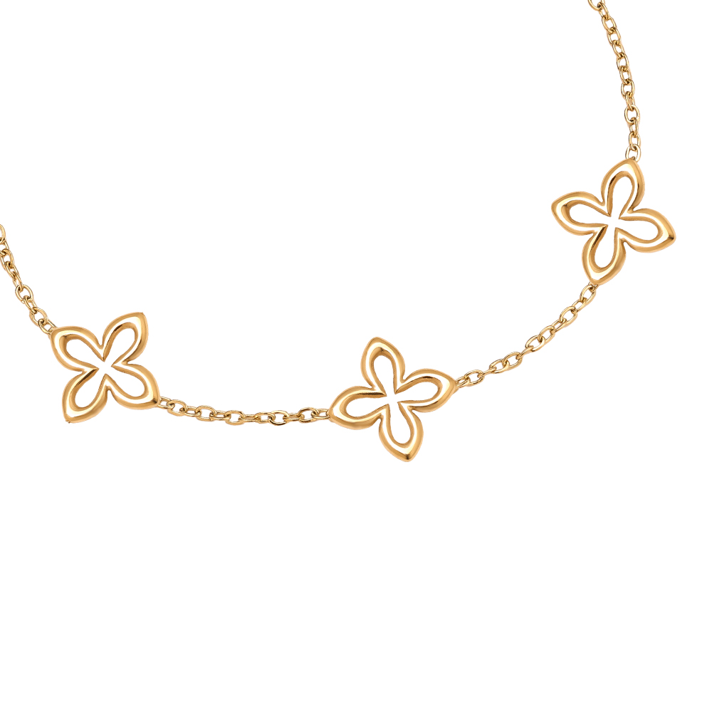 Stainless steel bracelet 17cm Classic Lucky Flower