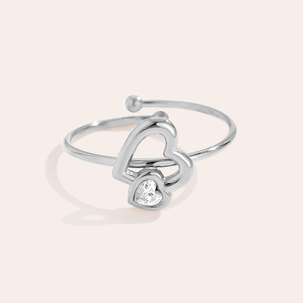 Stainless steel ring Sweet Hearts