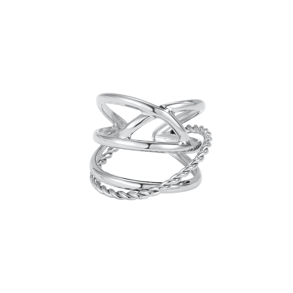 Stainless Steel Ring, Adjustable, Multi-row Chains