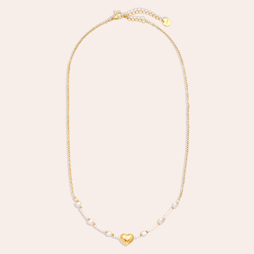 Stainless steel necklace 40cm Pearly And Hearts