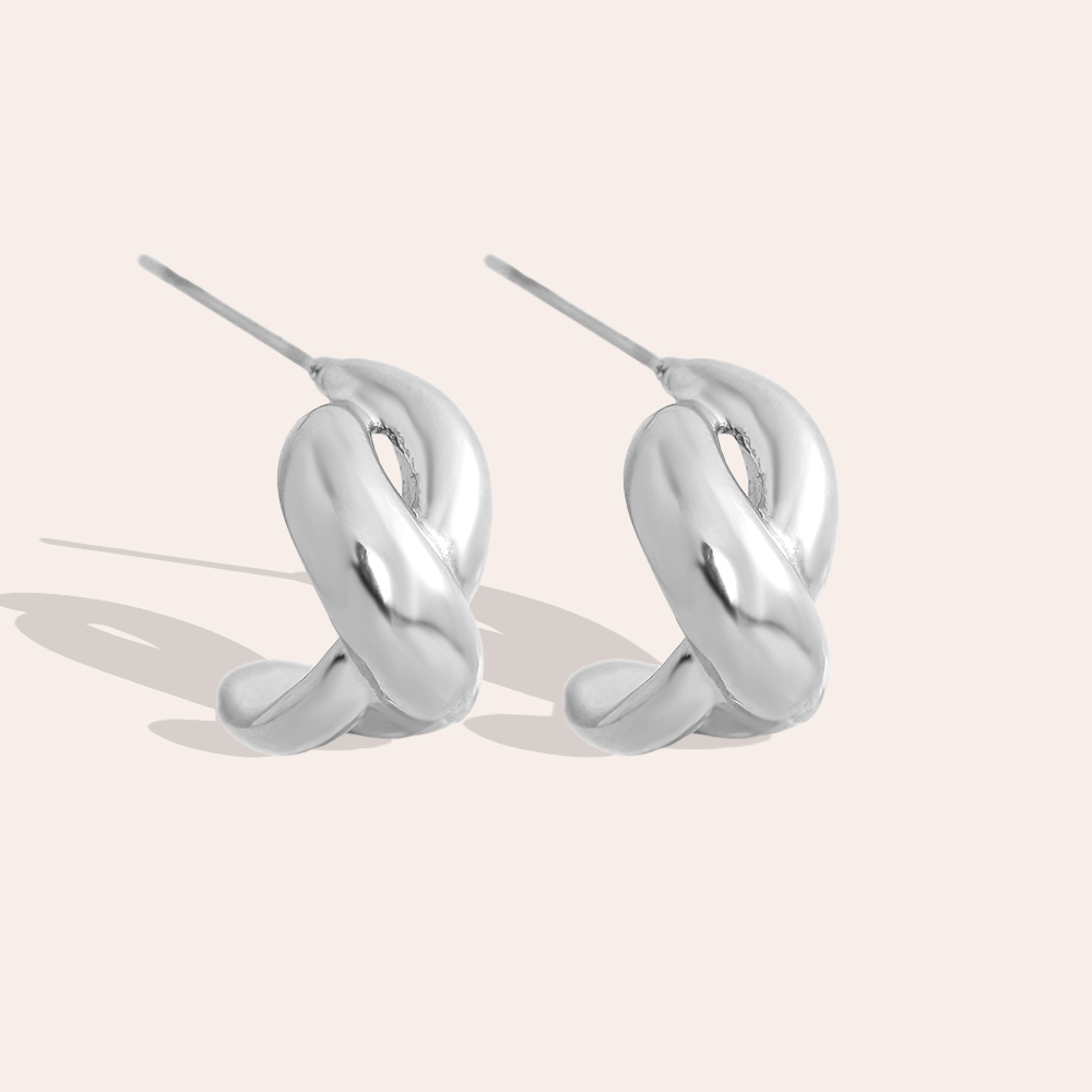Stainless steel earrings 23mm knot