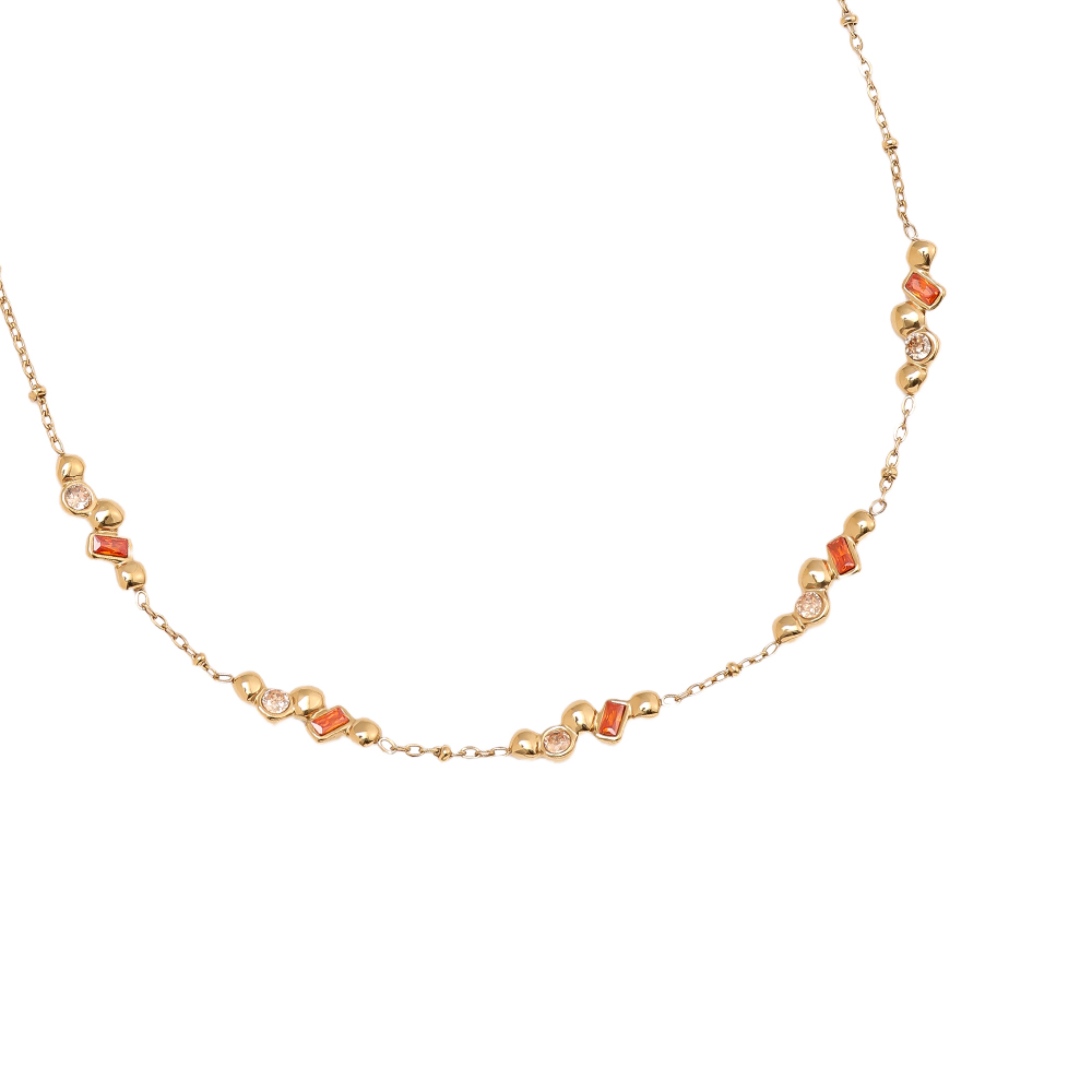 Stainless steel necklace 42cm Nice Diamond With Deco