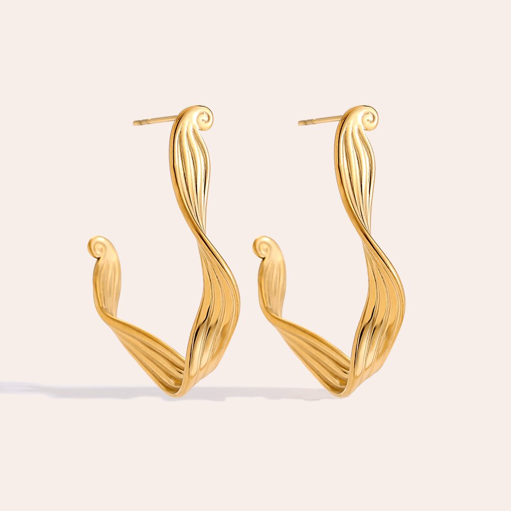 Stainless steel earrings 3.3cm Irregularhoop