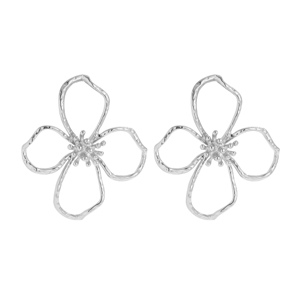 Stainless steel earrings 55*48mm large flower