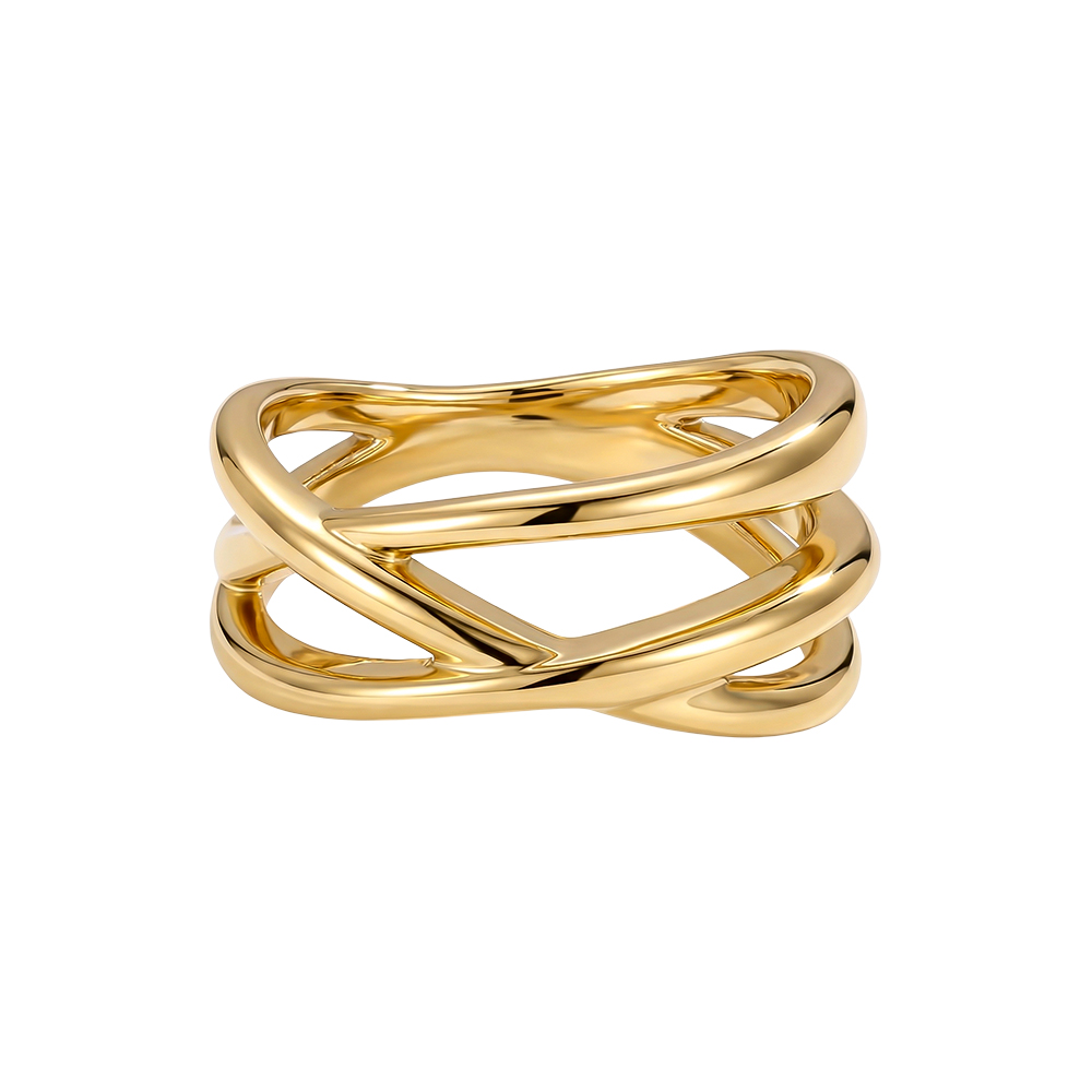 Stainless steel ring single crossed
