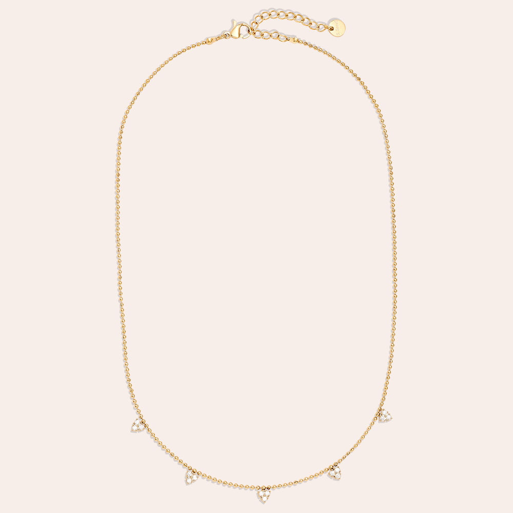 Stainless steel necklace 39cm Diamond Dots