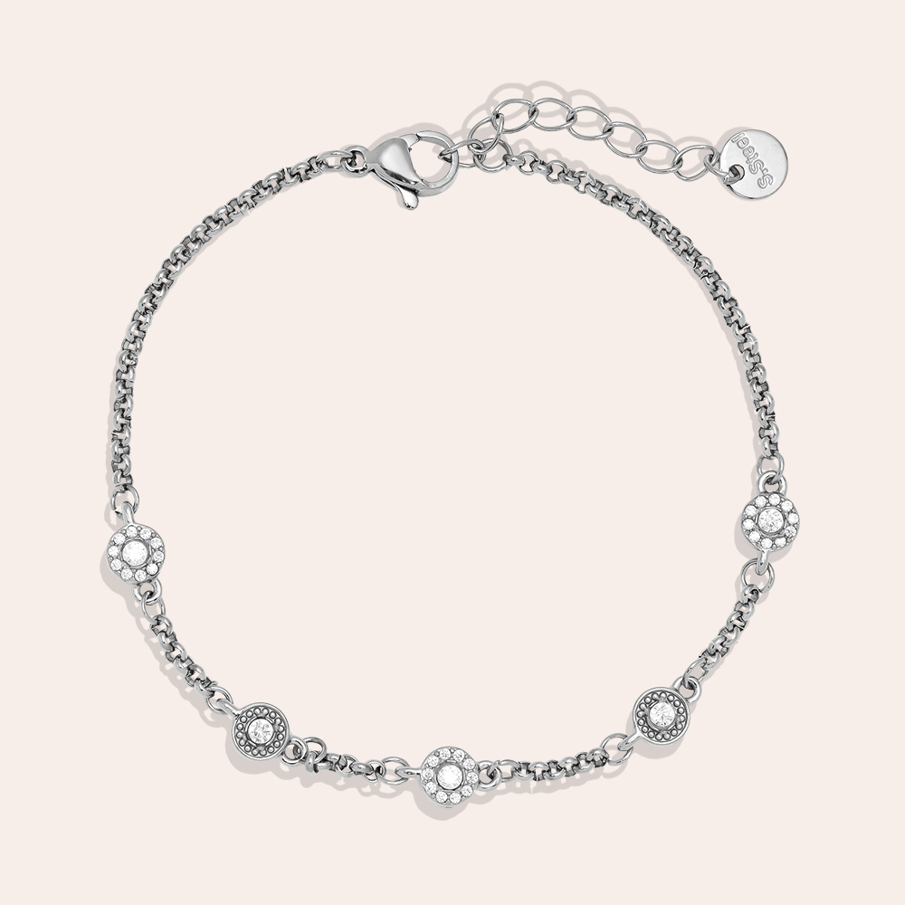 Stainless steel bracelet 17cm Perfect Small Diamond Dots