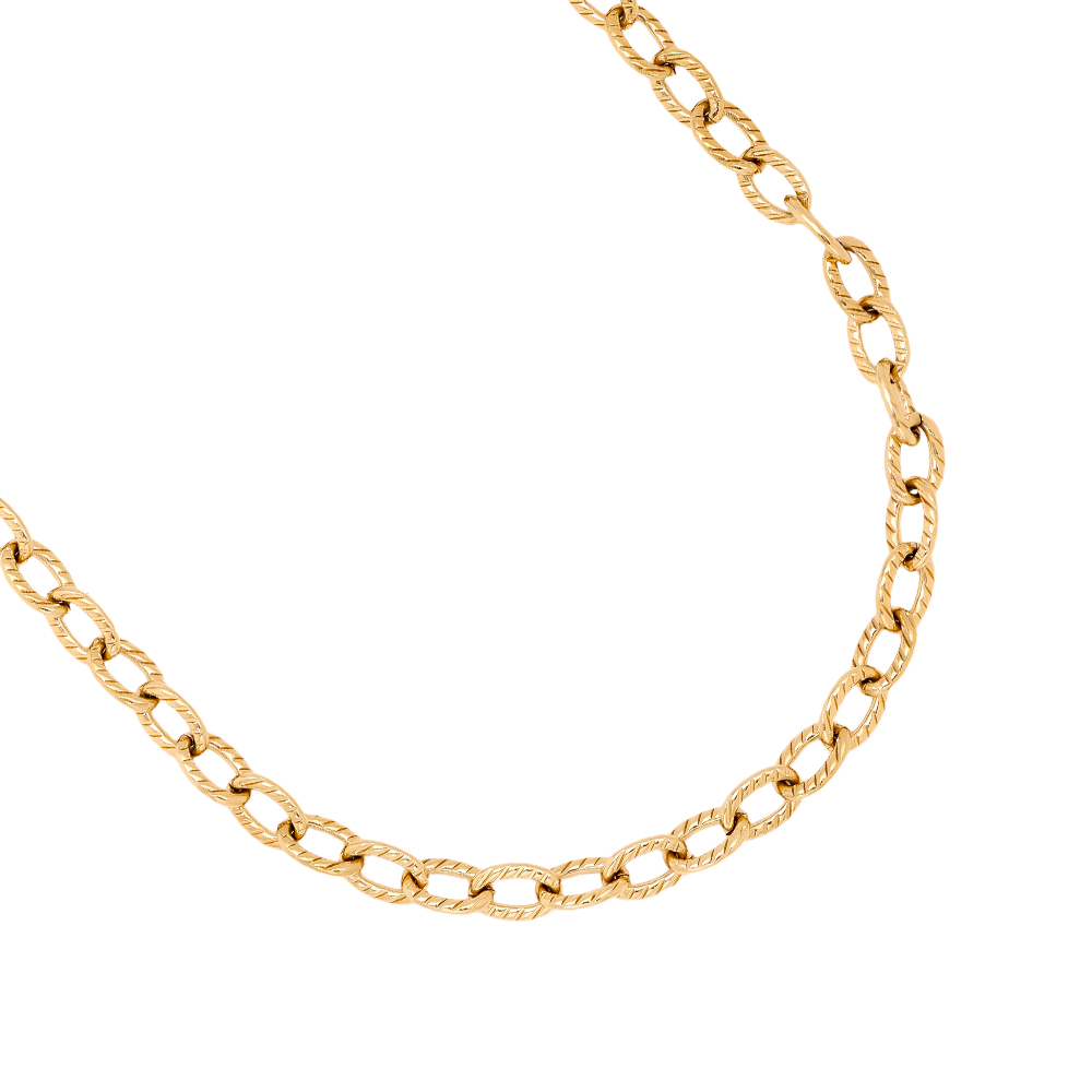 Stainless steel necklace 44cm Oval Chain