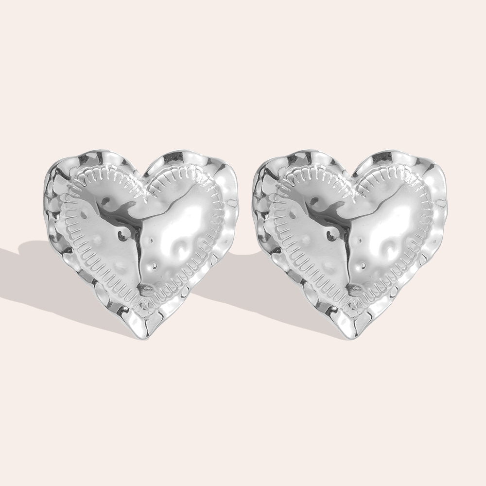 Stainless steel earrings 4cm Great Heart