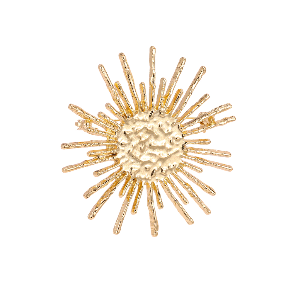 6.5cm gold sun brooch 