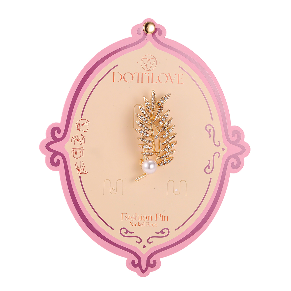 6cm Pearl Leaf Brooch     