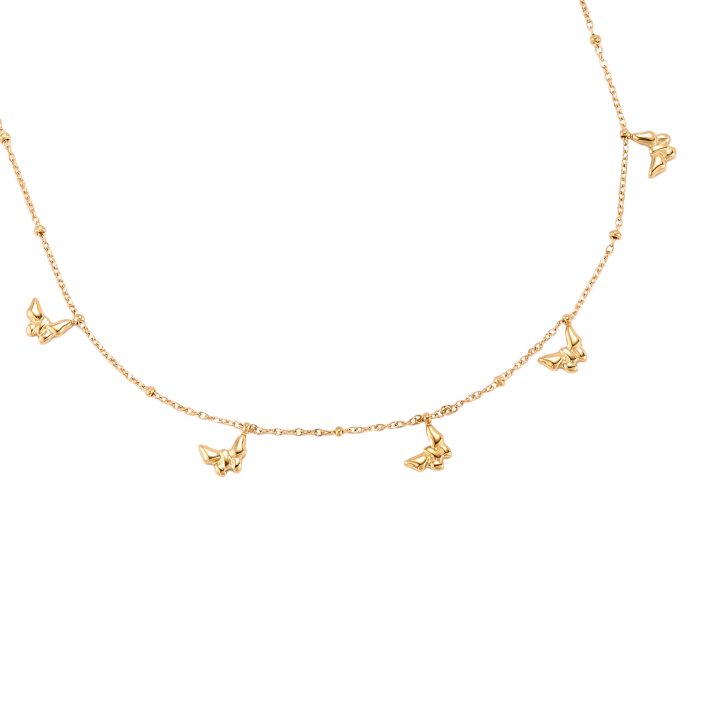 Stainless steel necklace 42cm butterfly
