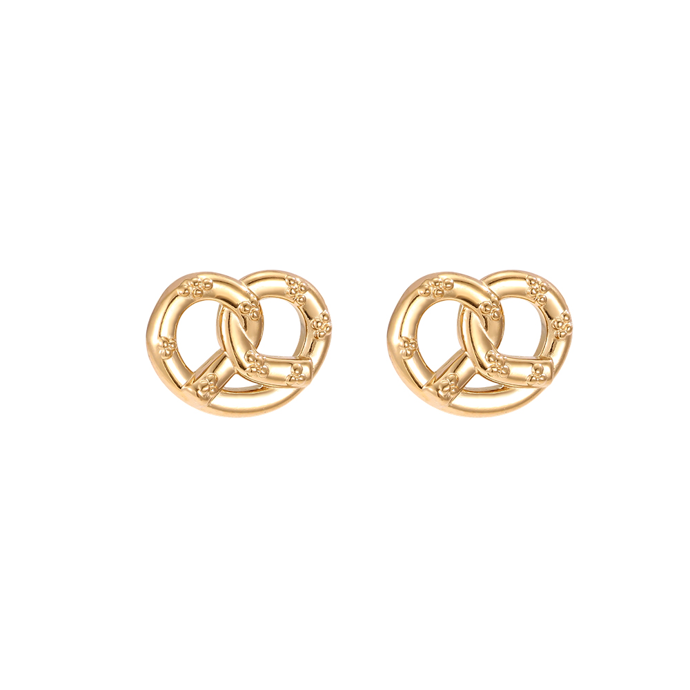 Stainless steel earrings, 15mm, Pretzel