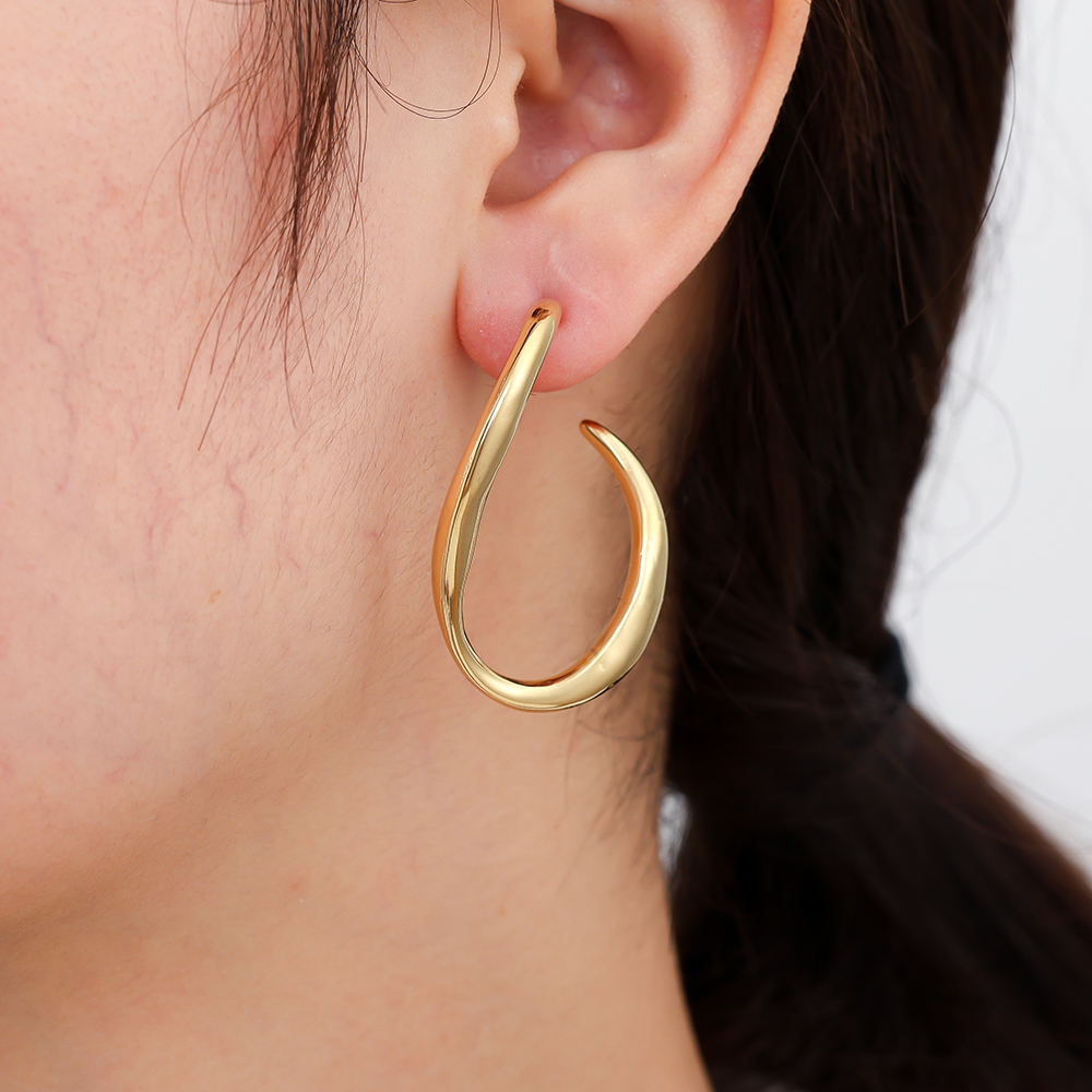 Stainless steel earrings 40*30mm Egg Hoop