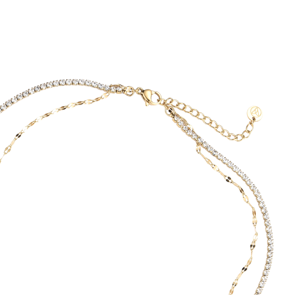 2 Layer Plate Chain Stainless Steel Necklace