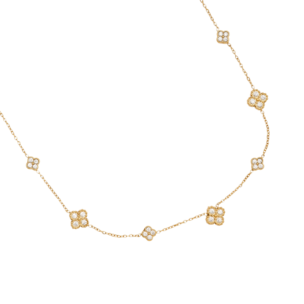 Stainless steel necklace 40cm Nice Lucky Flower