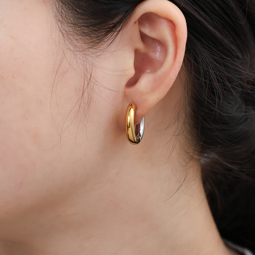 Stainless steel earrings 20mm Simple Hoop