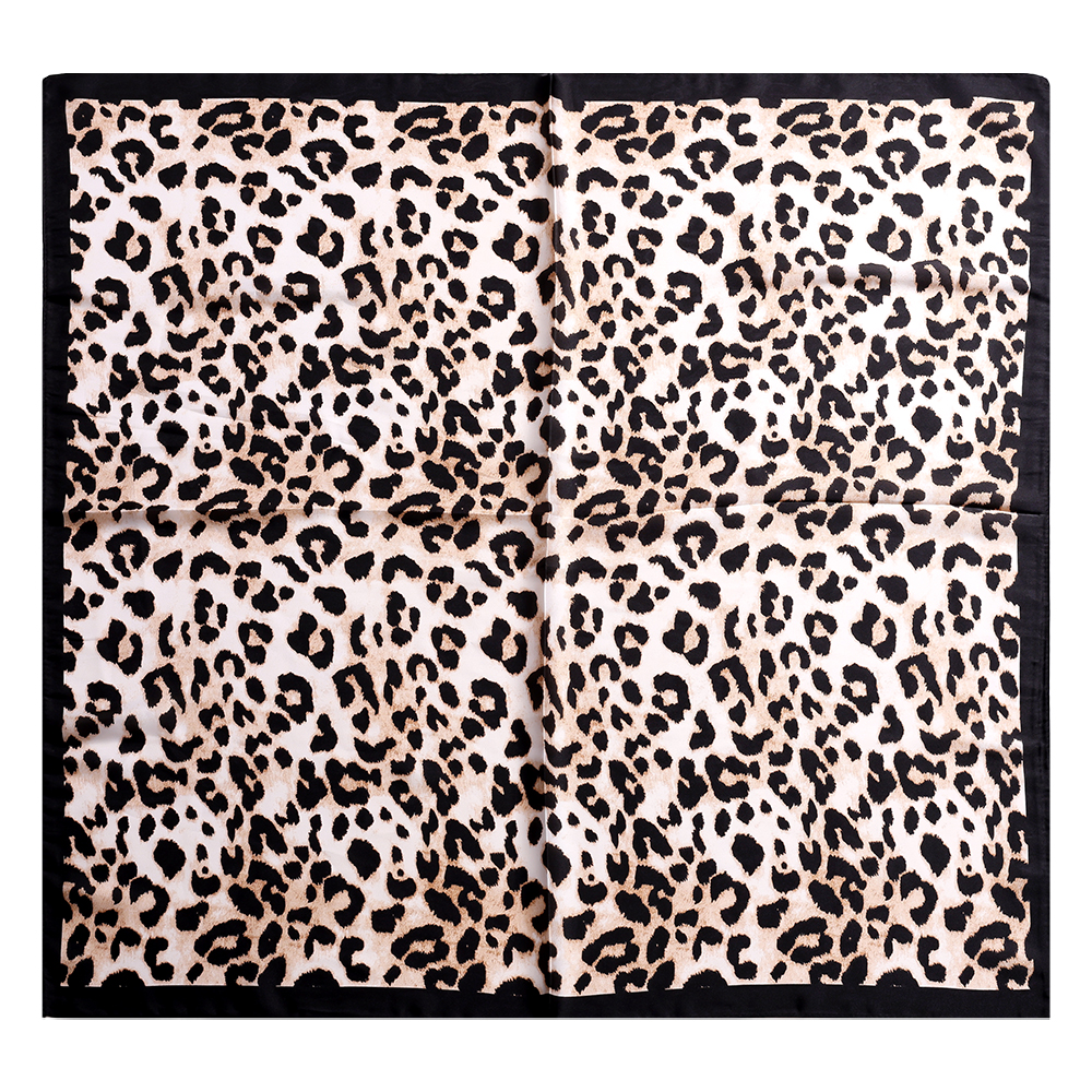 68*68cm Light Brown Leopard Print Scarf