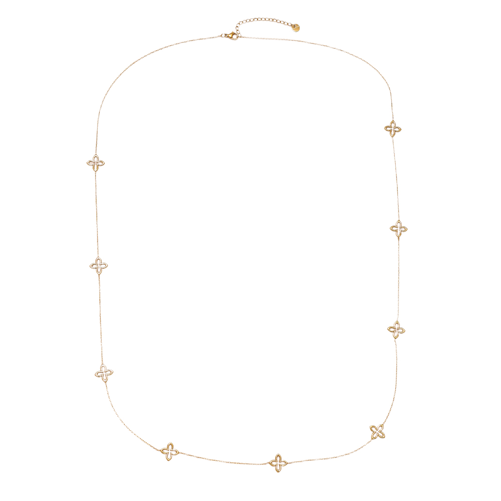 Stainless steel necklace 90cm Classic Lucky Flower