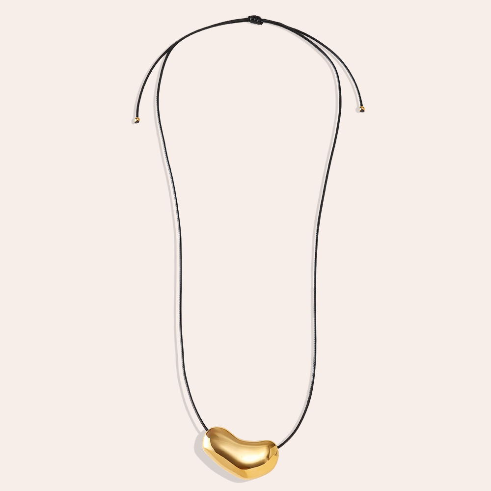 Stainless steel necklace 90cm Organically shaped